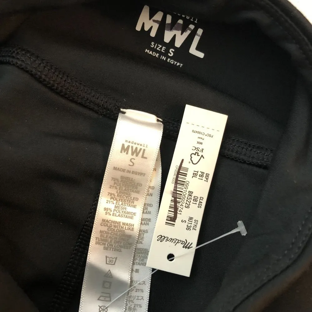 Madewell MWL Womens Flex-Side Slit Skirt Skort High Waist Black S - Image 6