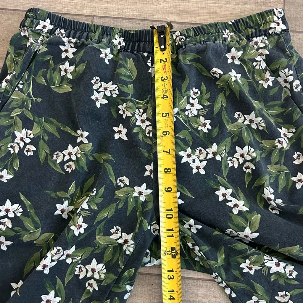 Marine Layer Allison Tropical Floral Dark Pull-On Pants Green M - Image 9