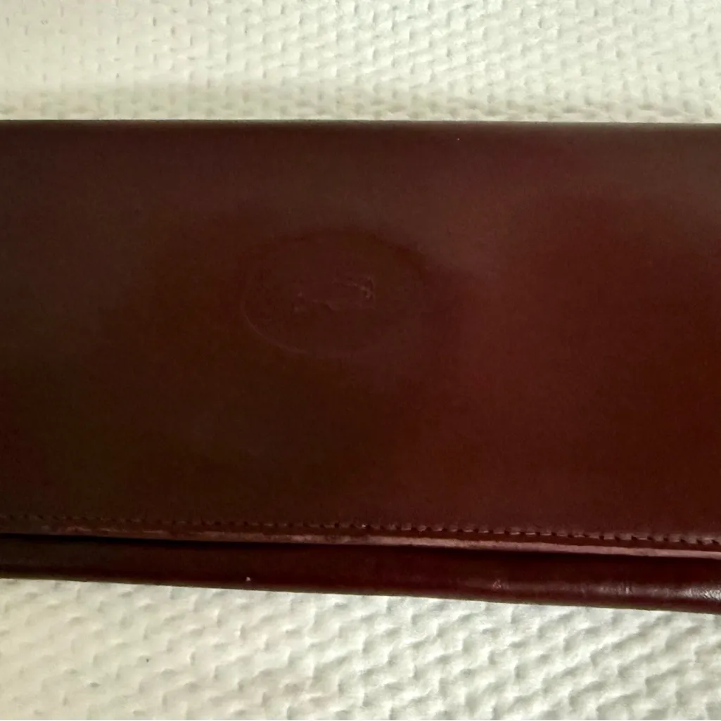 Cartier Burgundy Leather Long Wallet Gold Corner Hardware Vintage Authentic - Image 2