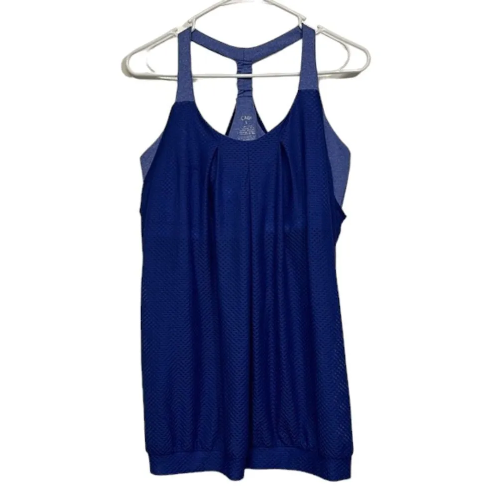 CABI Mesh Athletic GYM Activewear Racerback Built in Bra Tank Top Size Large GUC - Image 2