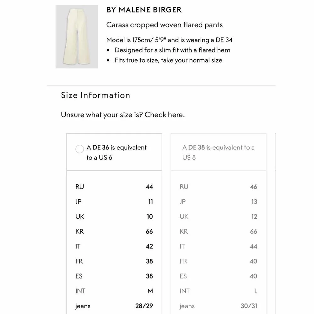 BY MALENE BIRGER Carass Cropped Woven Flared Pants Size DE 36 US 6 Pearl - Image 13