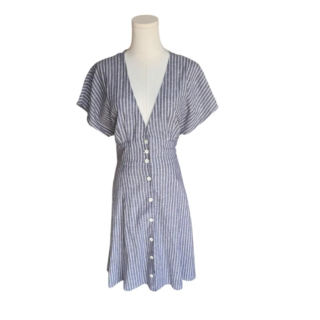 Marine Layer - Camila Striped Button Down Mini Dress Sz L - Image 5