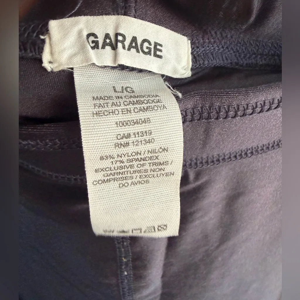 GARAGE 🩶Size L 🩶 Gray Nylon Spandex Leggings Everyday Stretch Fit - Image 2