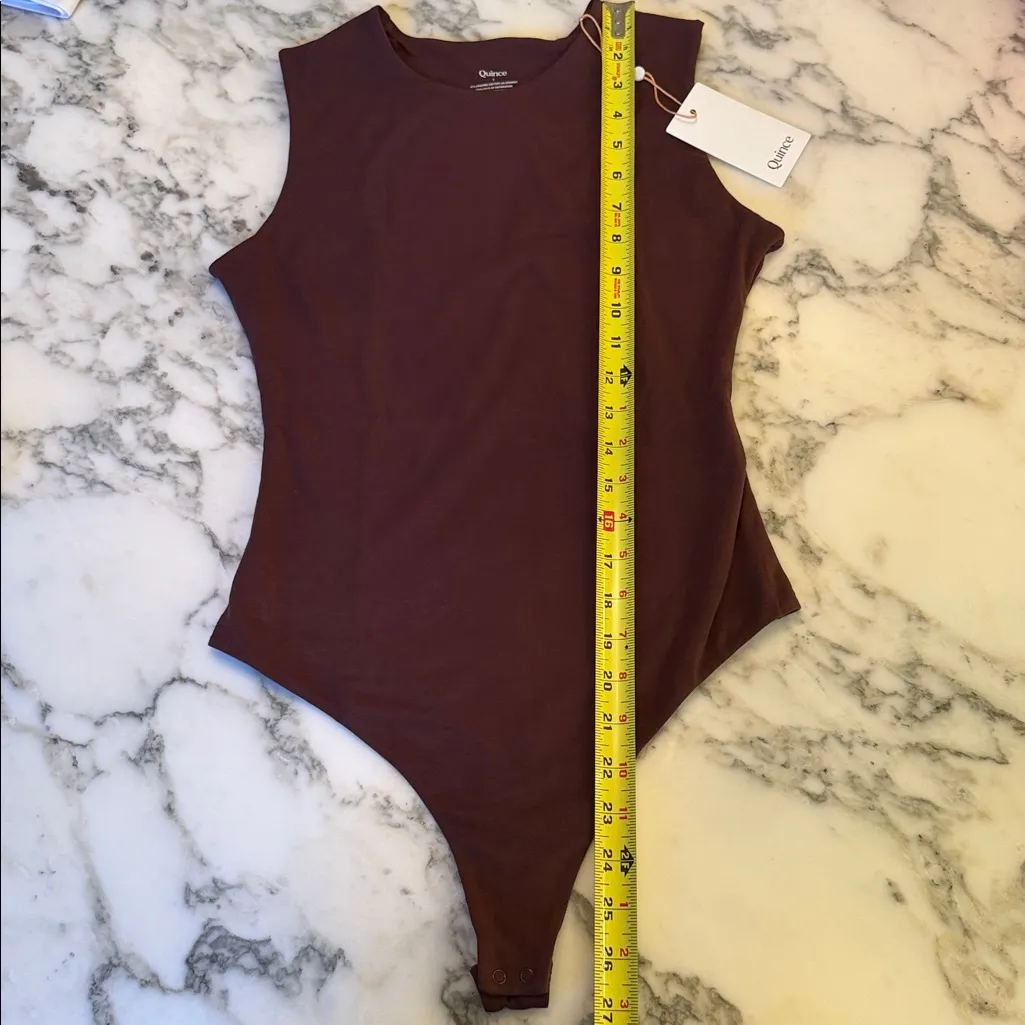 NWT Stretch Cotton Jersey High Neck Sleeveless Bodysuit Cocoa Brown Sz S - Image 8