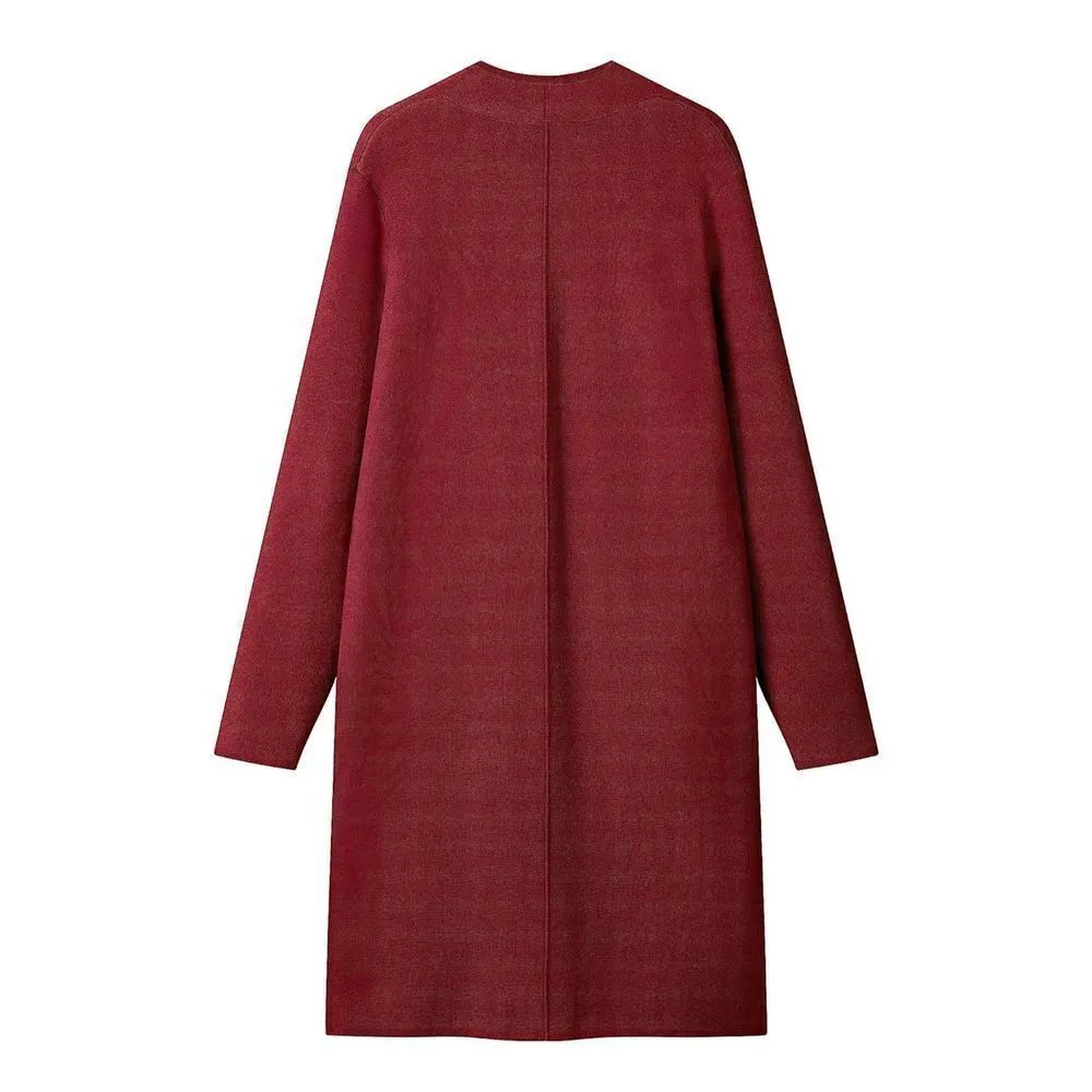 NEW Lapel Open Front Cardigan Coat Casual Knit Sweated Pockets XL - Image 3