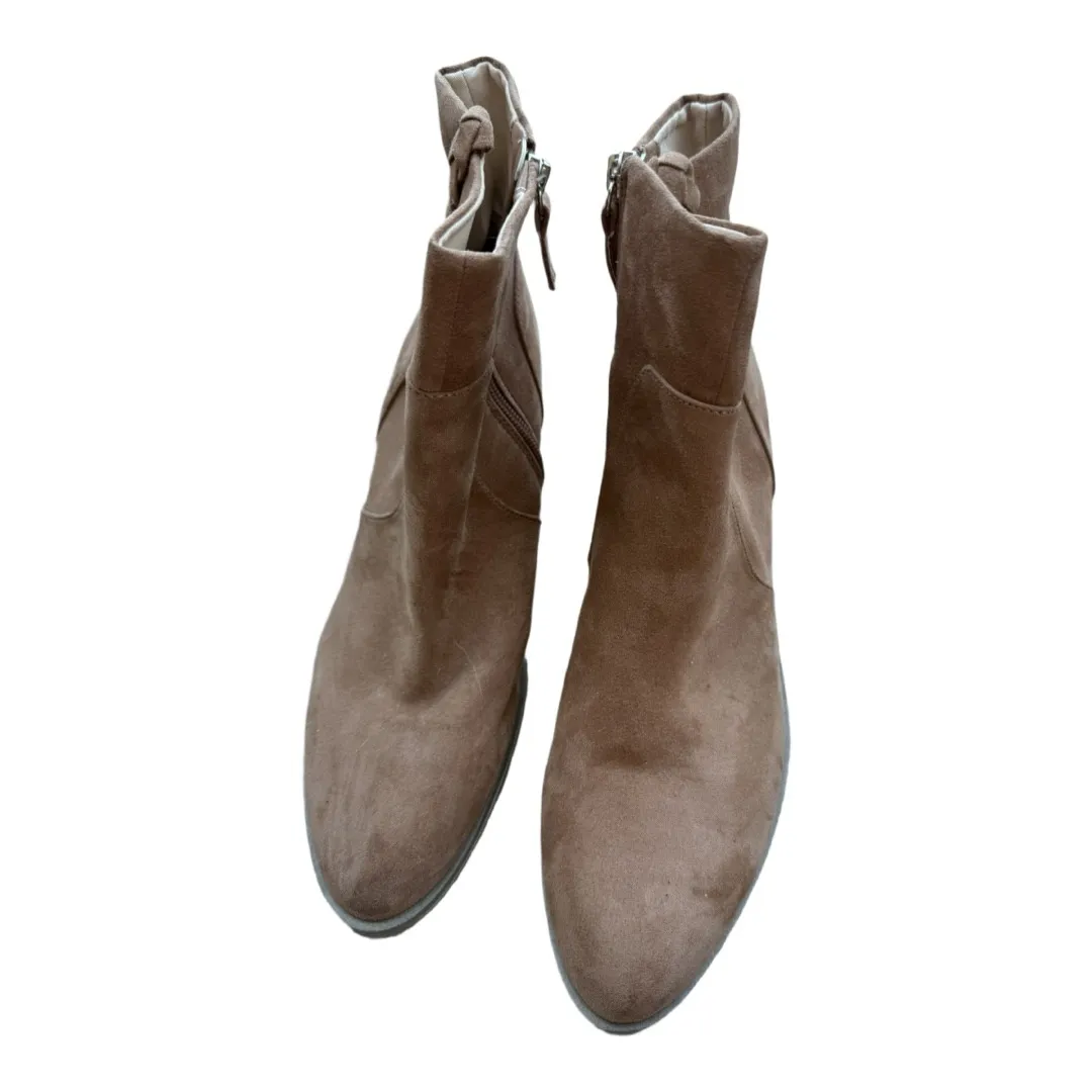 Dr. Scholl's Mirage faux suede ankle booties wedge heel Brown size 9.5 Womens - Image 2