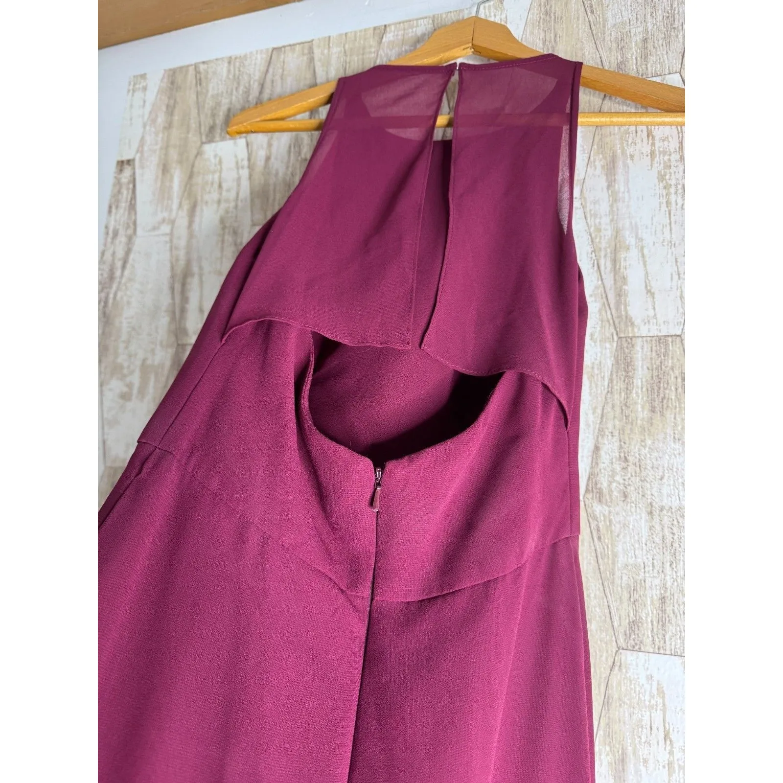 Hayley Paige Occasions Women Cocktail Dress Size 0 Maroon Formal Party Maid READ - Image 4