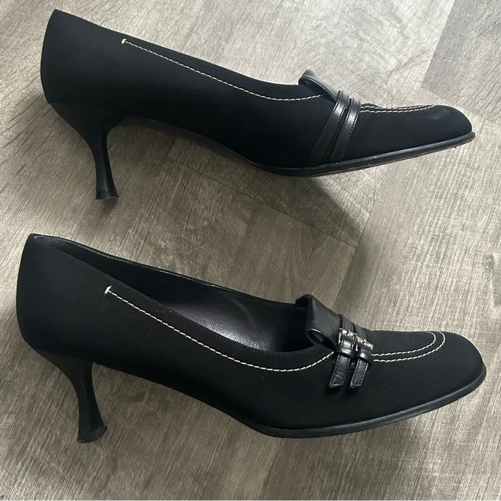 Stuart Weitzman Black Boston crepe pumps size 9.5 - Image 7