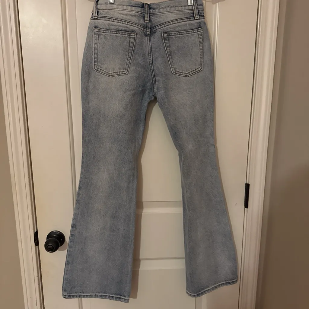Brandy Melville Light Blue Flare Jeans - Image 3