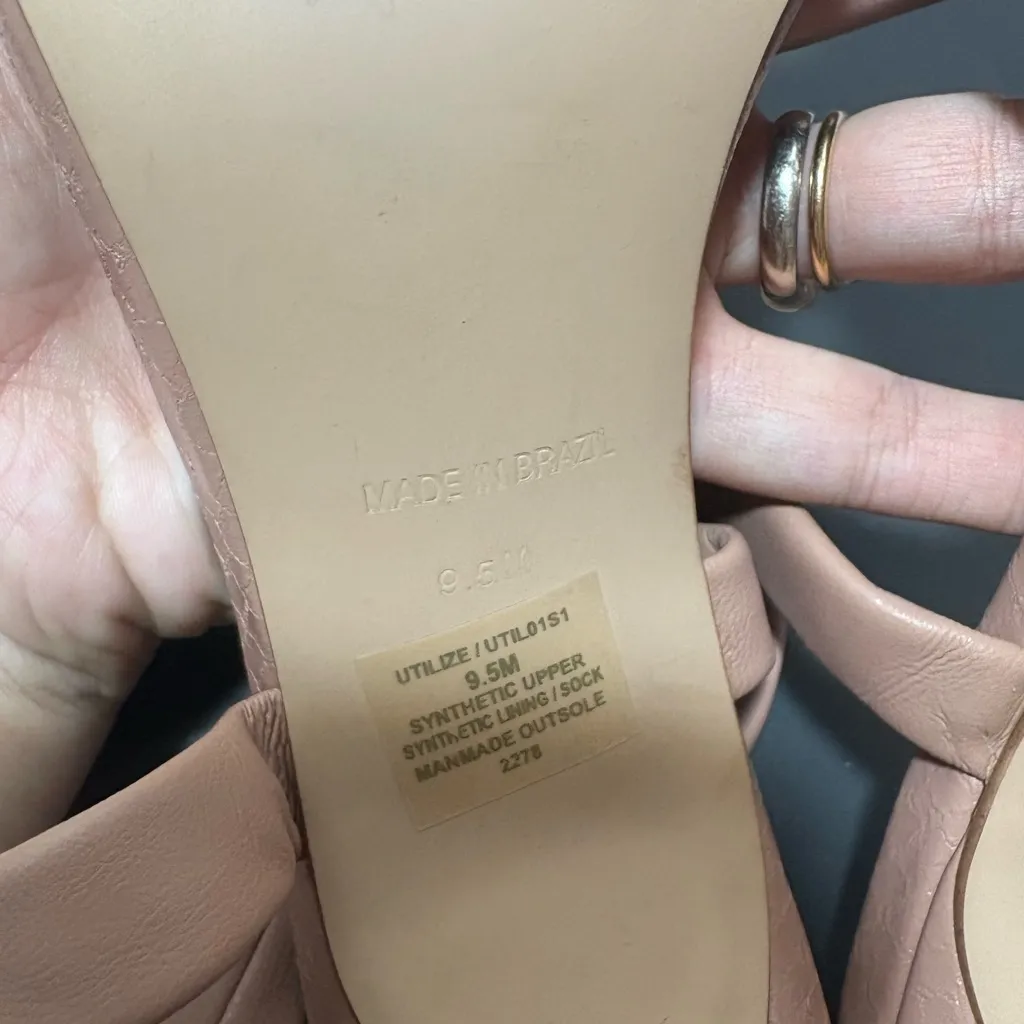 STEVE MADDEN Utilize Nude Crocodile Strappy Heels - Image 8