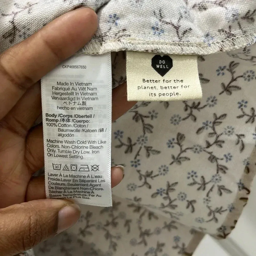 NWT Madewell Flannel Cream Pull-On Floral Tiered Mini Skirt Sz S - Image 7