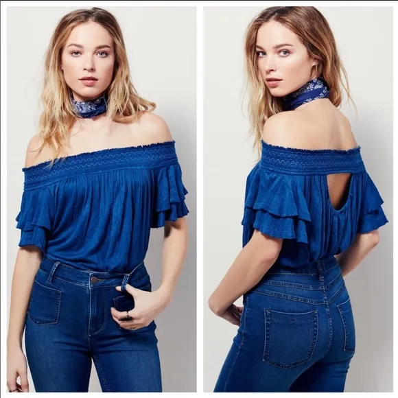 Free People santorini off shoulder open back top - Image 2