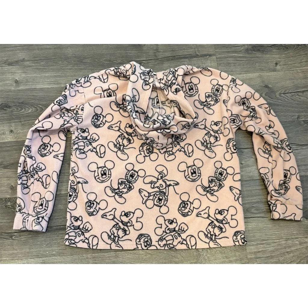 Disney Mickey‎ Mouse Pink Hooded Sweatshirt XL Unisex Long Sleeve Casual - Image 4