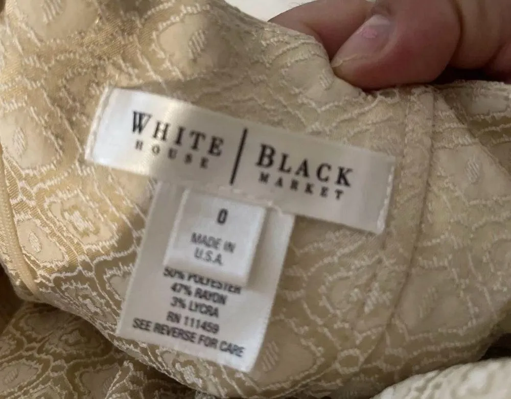 white house black market strapless cream color dress - Image 6