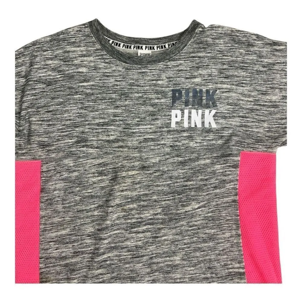 Pink Victoria Secret Sweatshirt Size L Pink Gray Pullover Crewneck Cotton Blend - Image 5