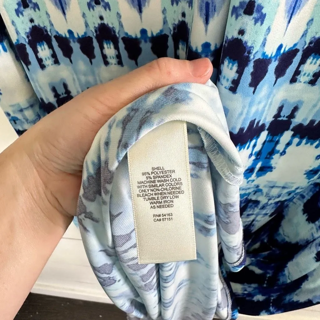 Eliza J Blue White Tie Dye Knit Front Maxi Dress Size 10 NWT - Image 7