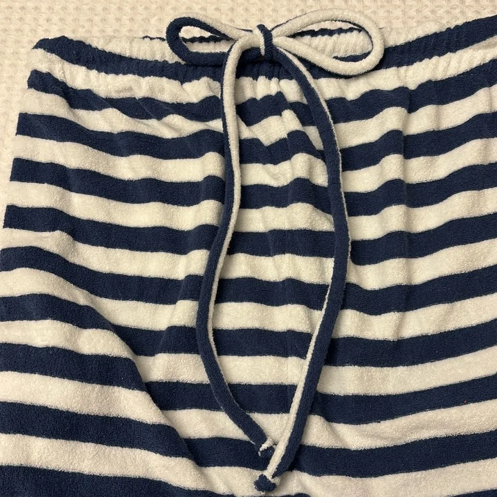 NEW! ANTHROPOLOGIE Chillax Blue White Striped One Piece Terry Cloth Romper XXS - Image 10