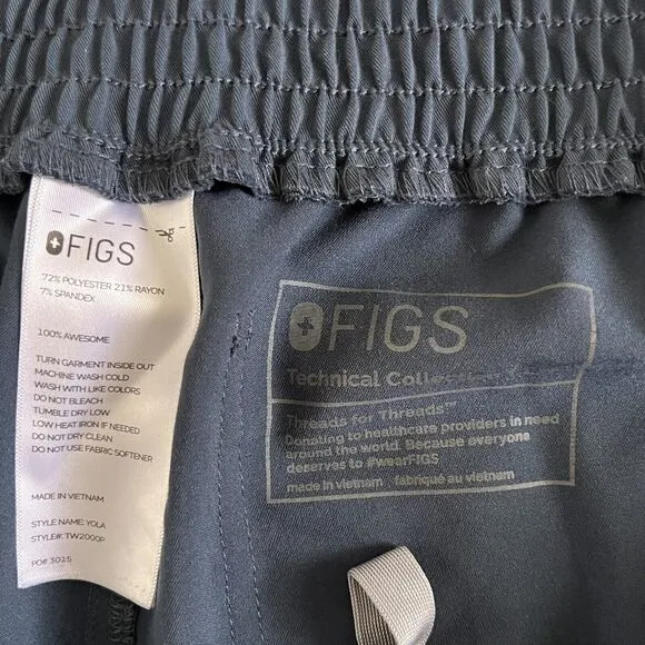 Figs Technical Yola FIONx‎ Straight Leg Skinny Blue Scrub Pants - Image 4