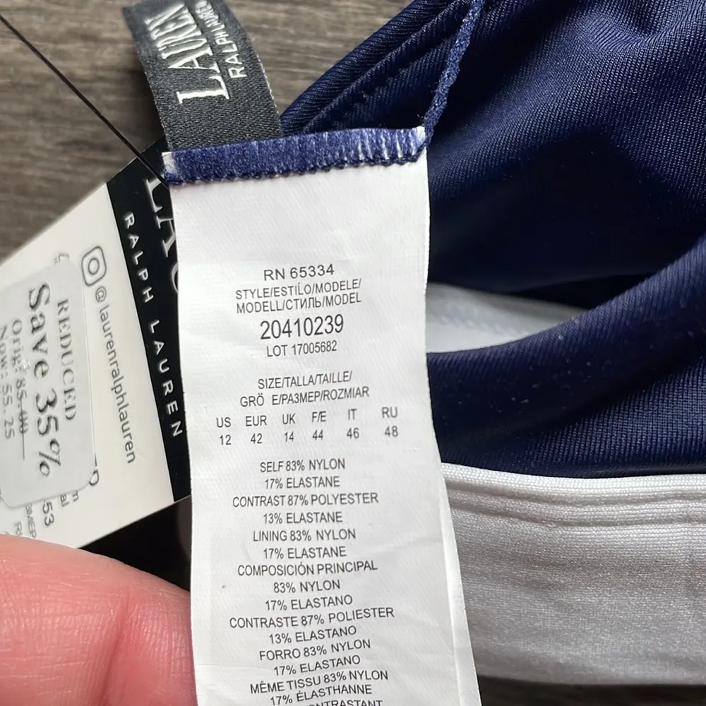 Lauren Ralph Lauren Bikini Top and Bottom NWT Blue Size 12 - Image 11