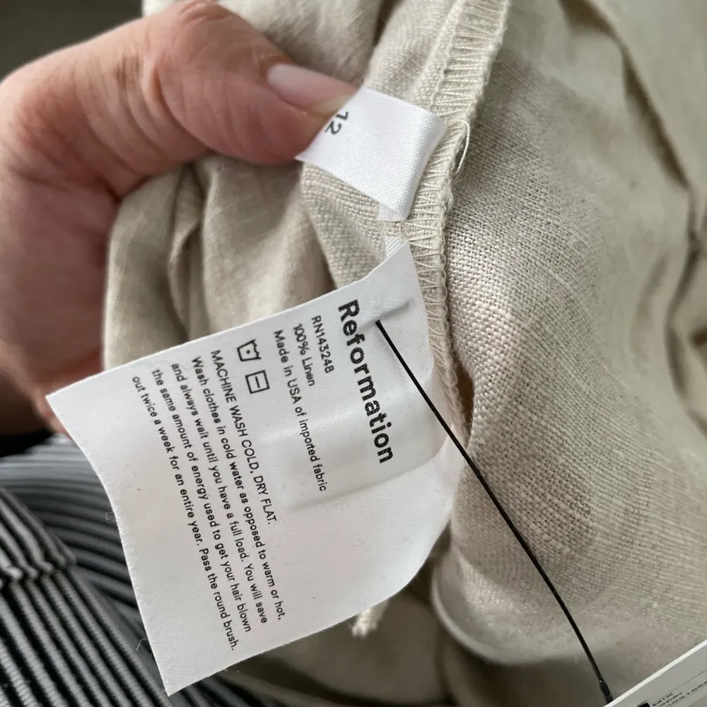 NWT Reformation Norman Linen Pants Size 12 - Image 7