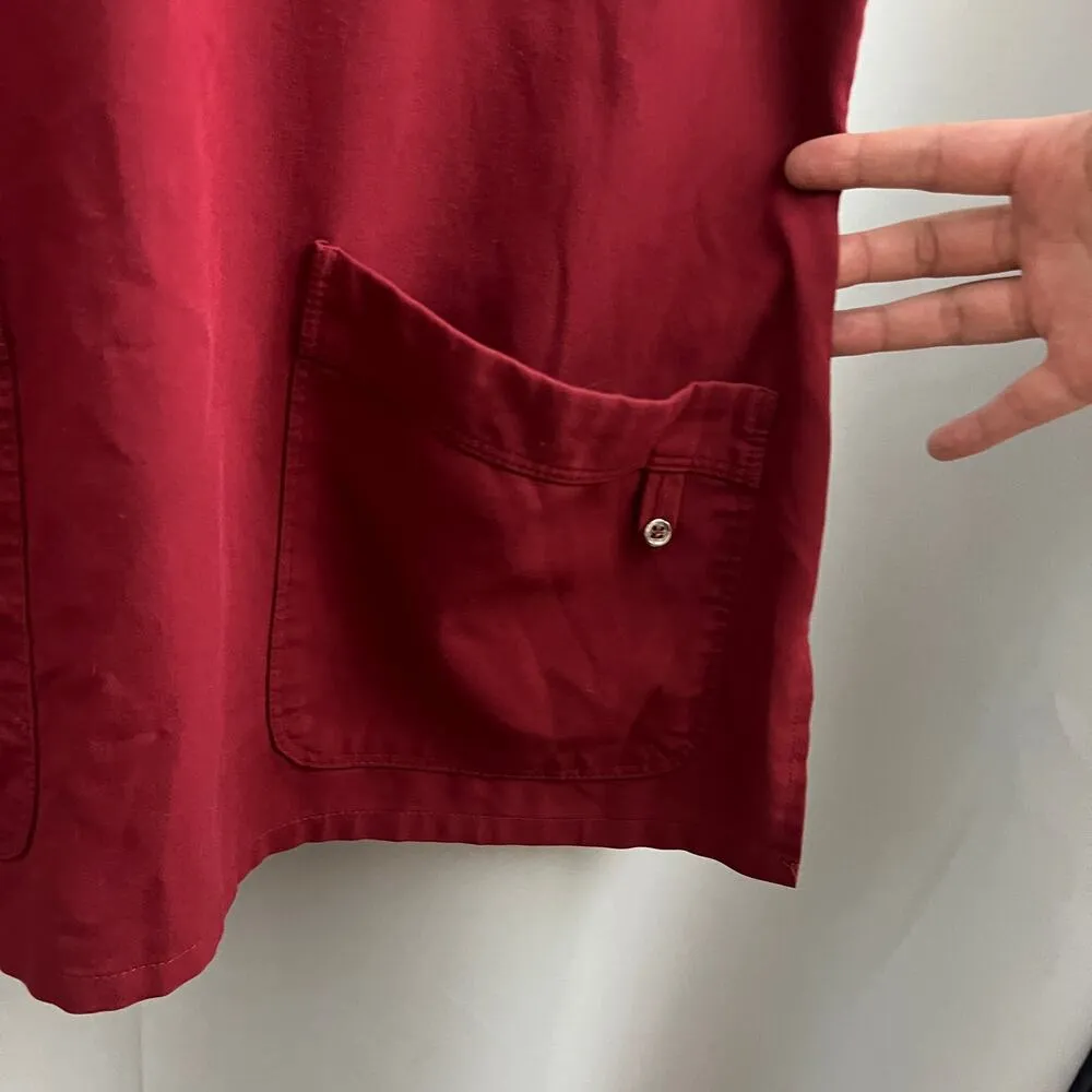 Barco SMALL Grey's Anatomy Signature Red Scrub Top Uniform Short Sleeve - Image 5