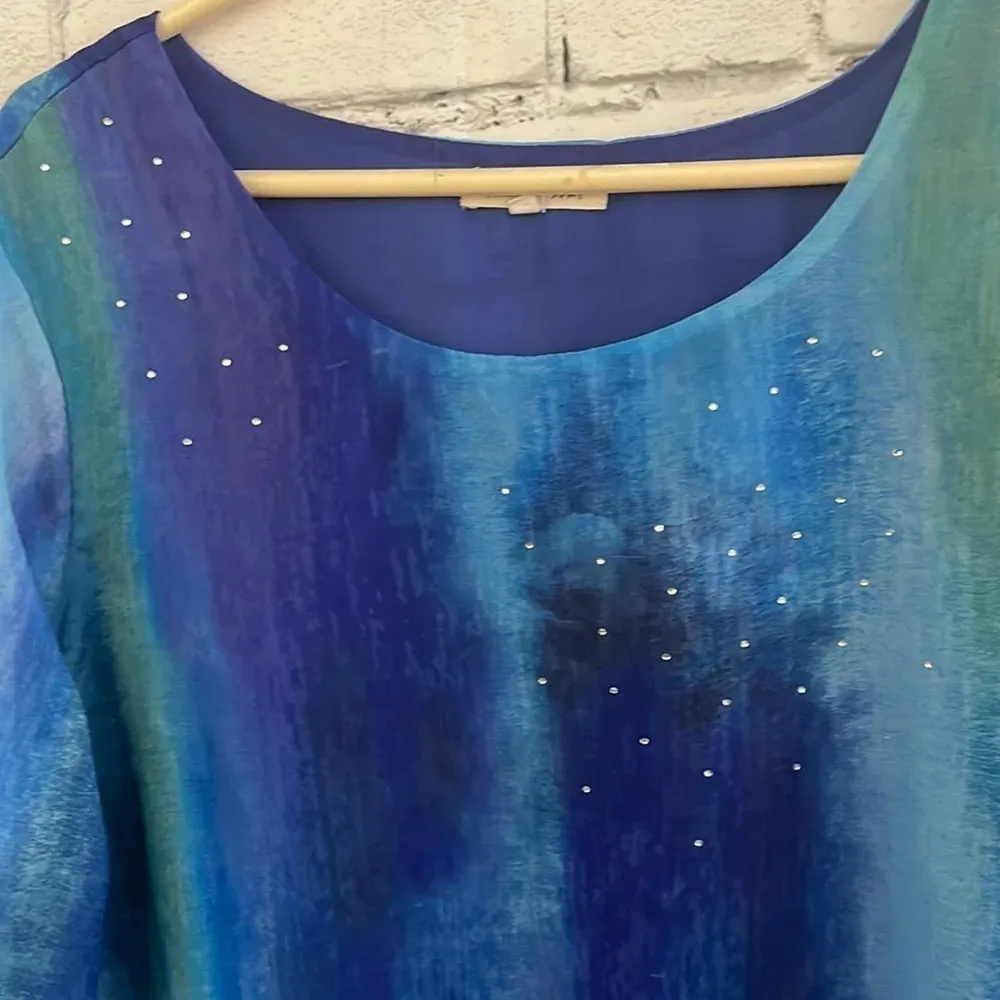 NWOT! Women’s Indigo Soul blue/green blouse 2XL - Image 2