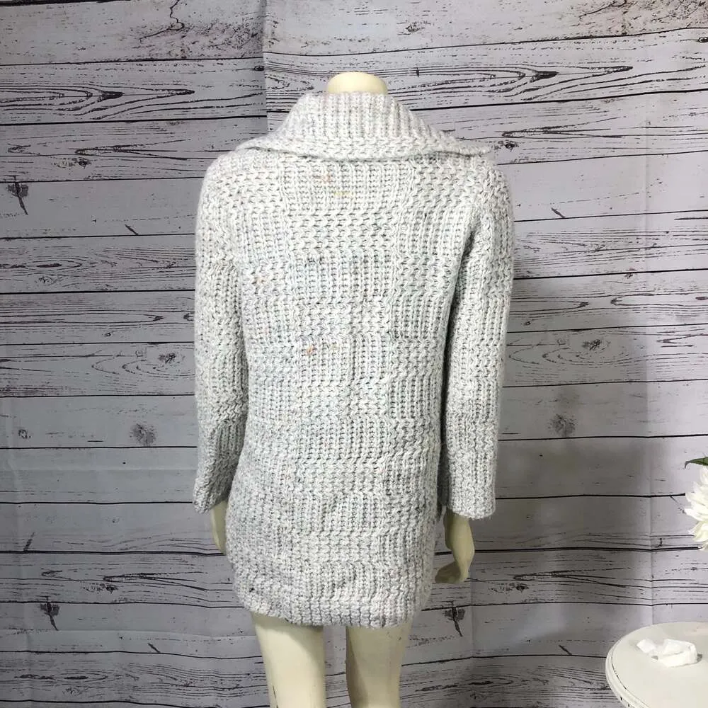 American Vintage Duet creations chunky knit gray flecked Cardigan size small - Image 9