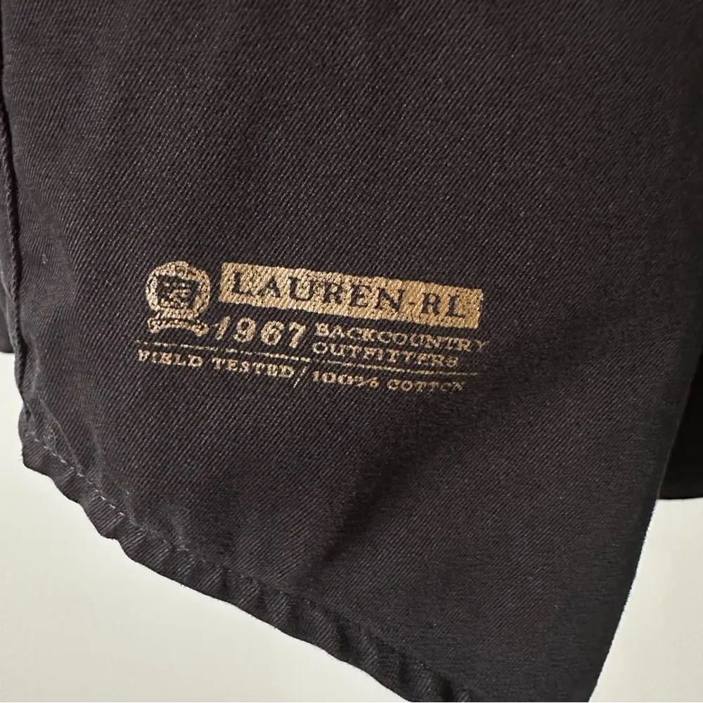 Ralph Lauren Safari Outfitters Black Snap Button Up Shirt Women's 2X Vintage - Image 6