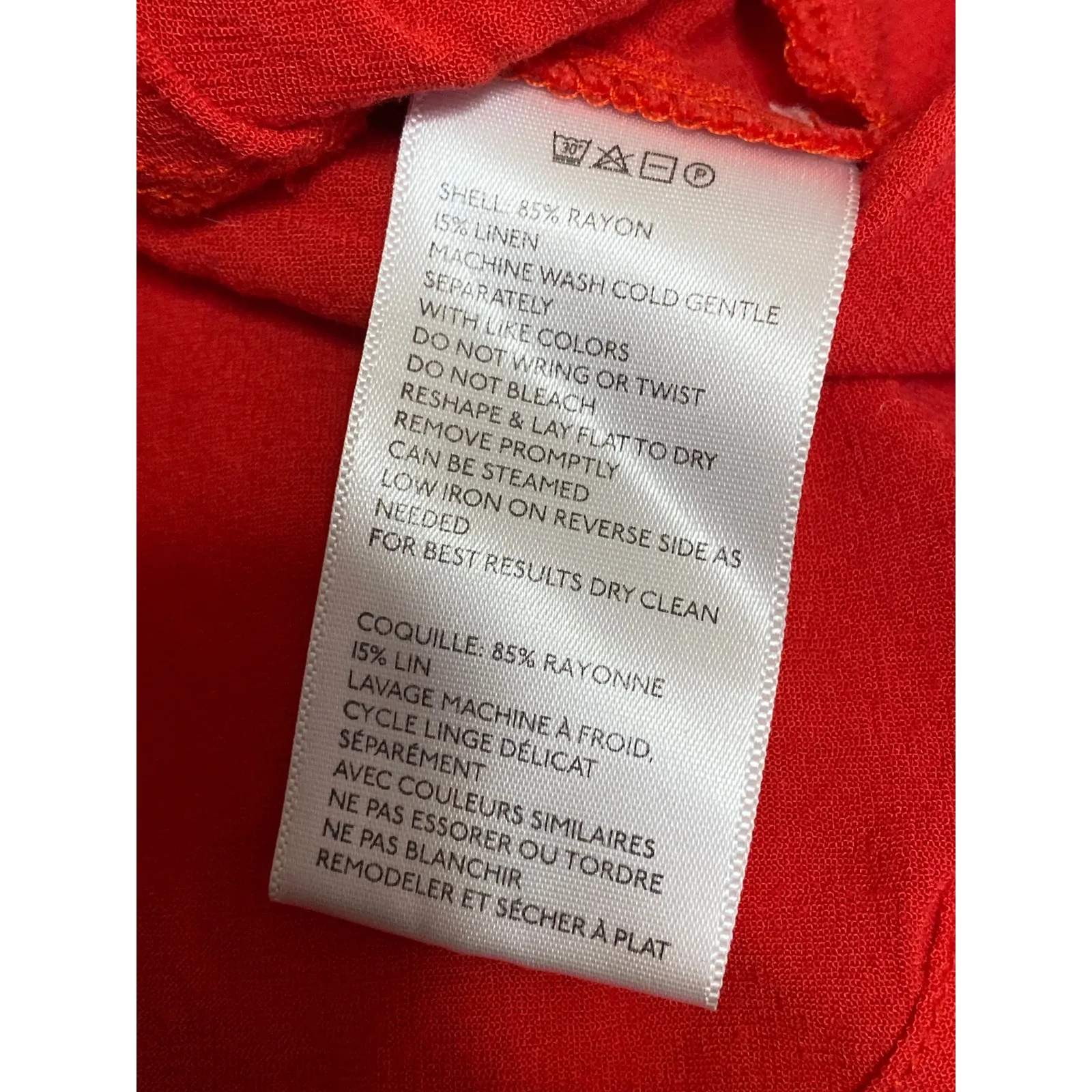 Urban Outfitters Womens Red Linen Twist Front Long Sleeve Blouse Crop Top Size S - Image 4