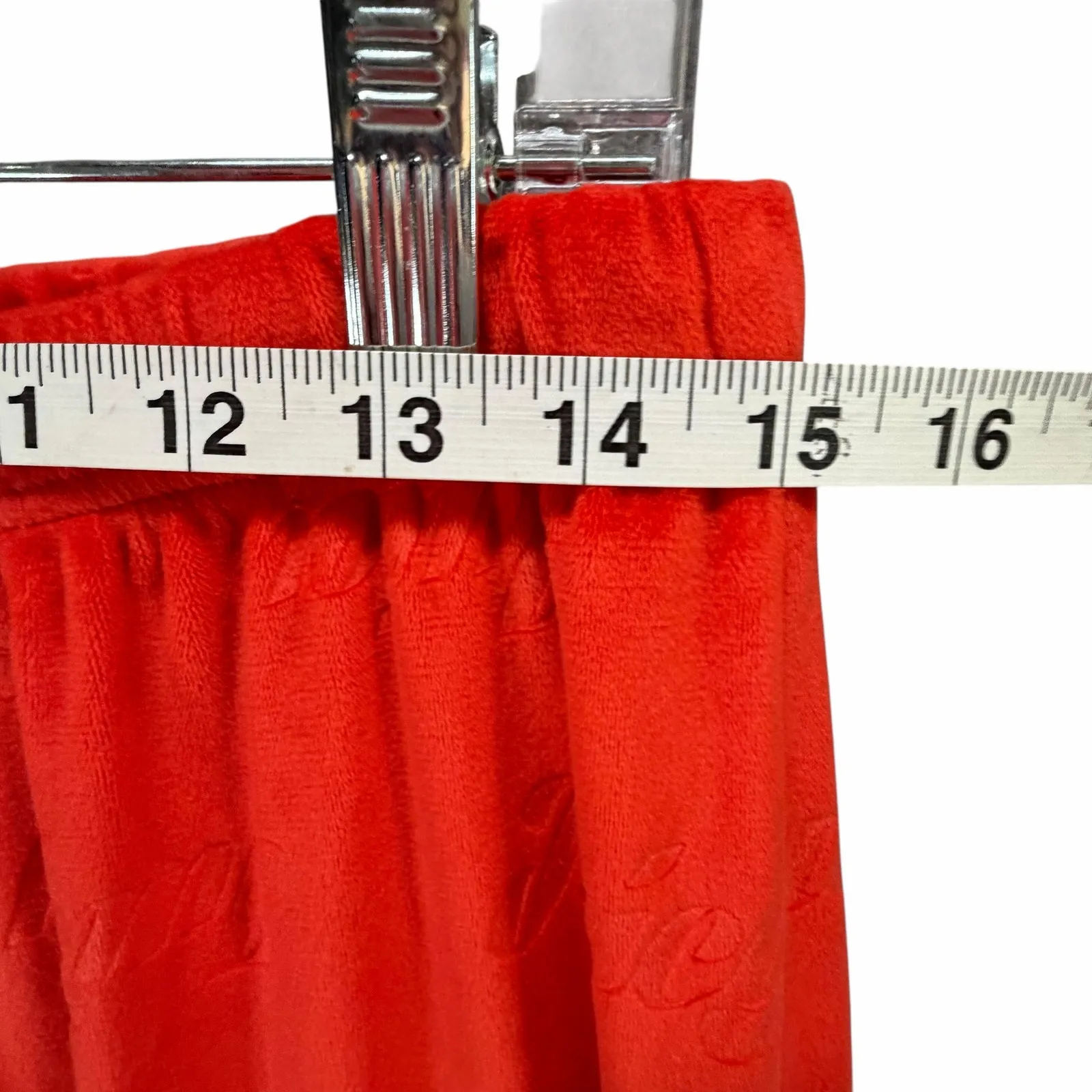 Juicy Couture Velvet Pajama Set Top & Pants Large Red Velour Embossed Logo Cozy - Image 6