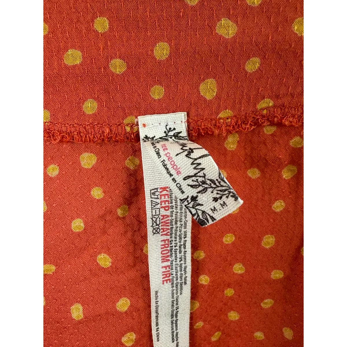 Free People Intimately Makin' Waves Orange Polka Dot Bodysuit - Size - Medium - Image 7