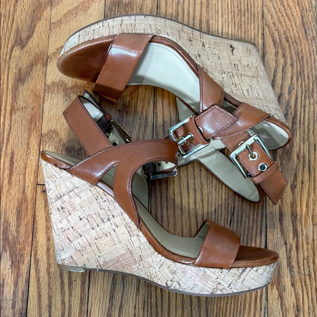 Nine West Scarlett platform wedge sandals brown size‎ 7 - Image 4