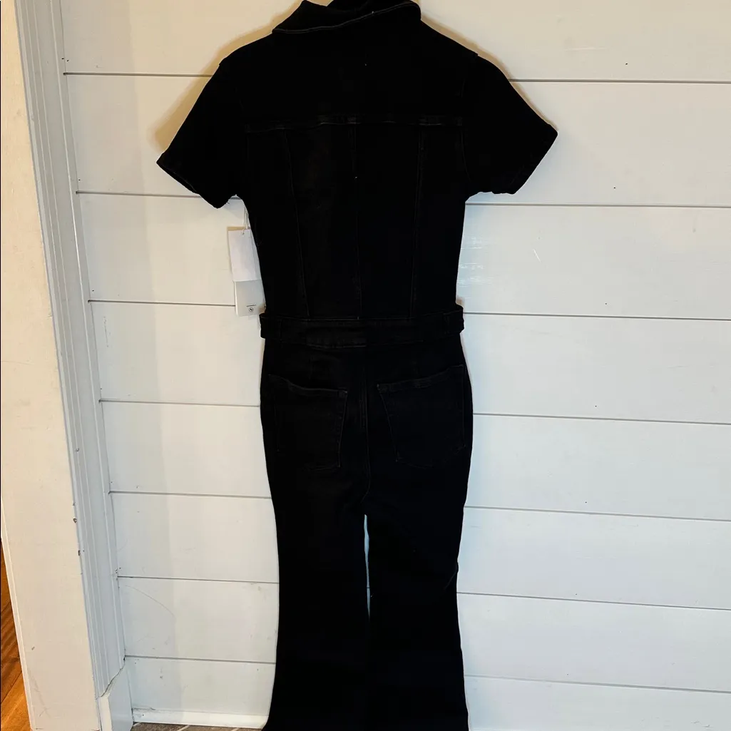 Good American Fit For Success Black Jean Jumpsuit with Zipper size XS NWT - Image 6