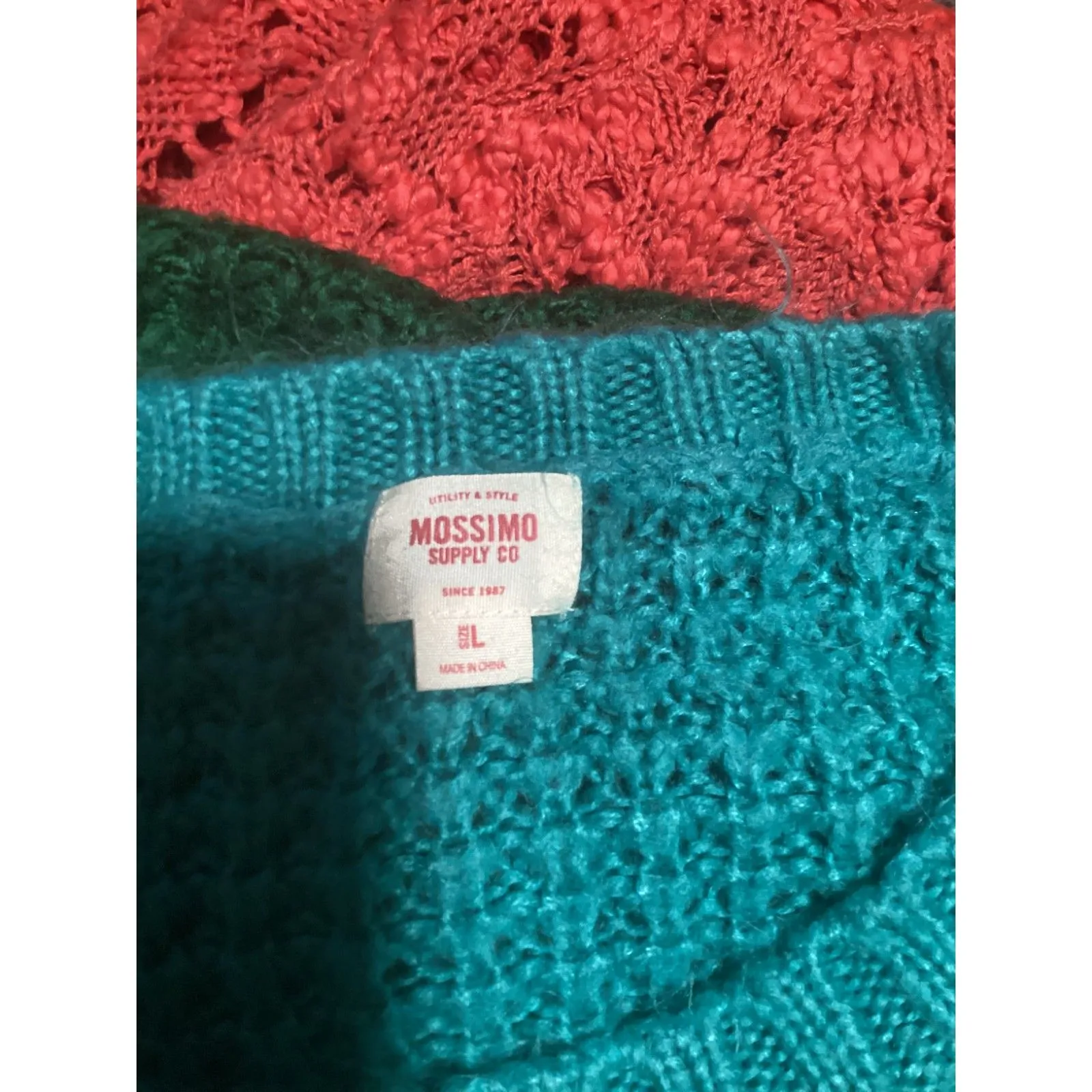 Mossimo Color Block Sweater L Green Size L - Image 3