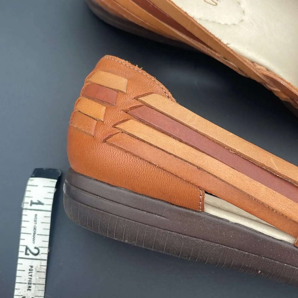Softspots Women’s Trinidad‎ Woven Leather Huarache Sandal Cushion Insole Size 9N Tan - Image 14