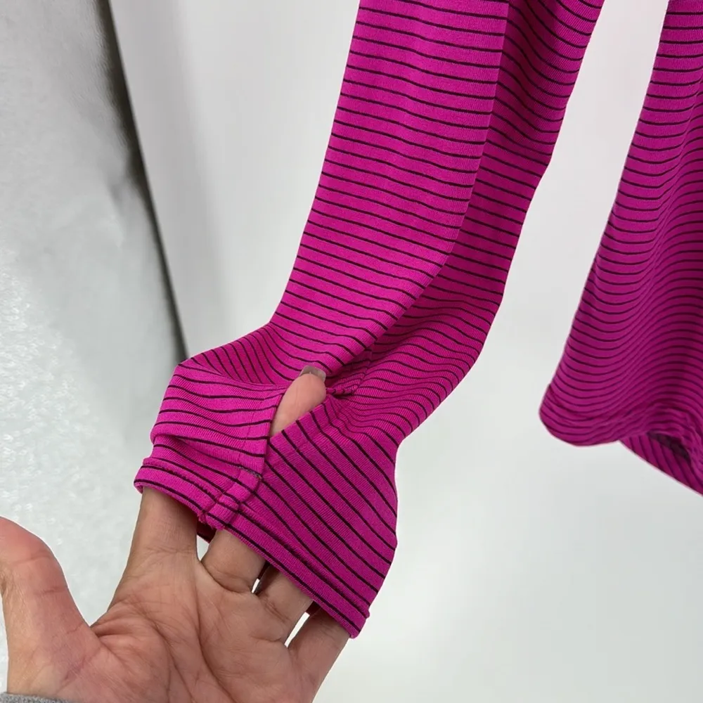 The North Face pink striped flash dry thumb holes hi lo running shirt - Image 5