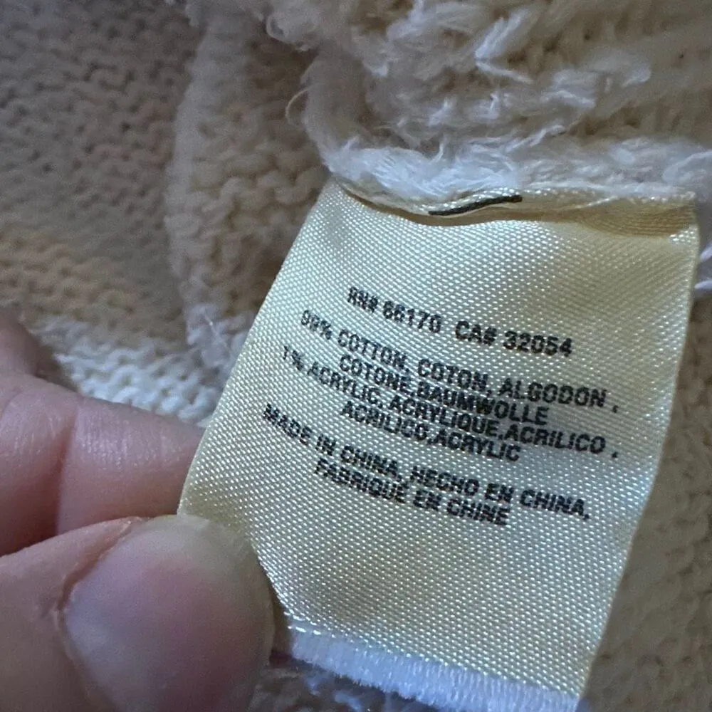 Anthropologie oversized ivory sweater with hood medium - Image 3