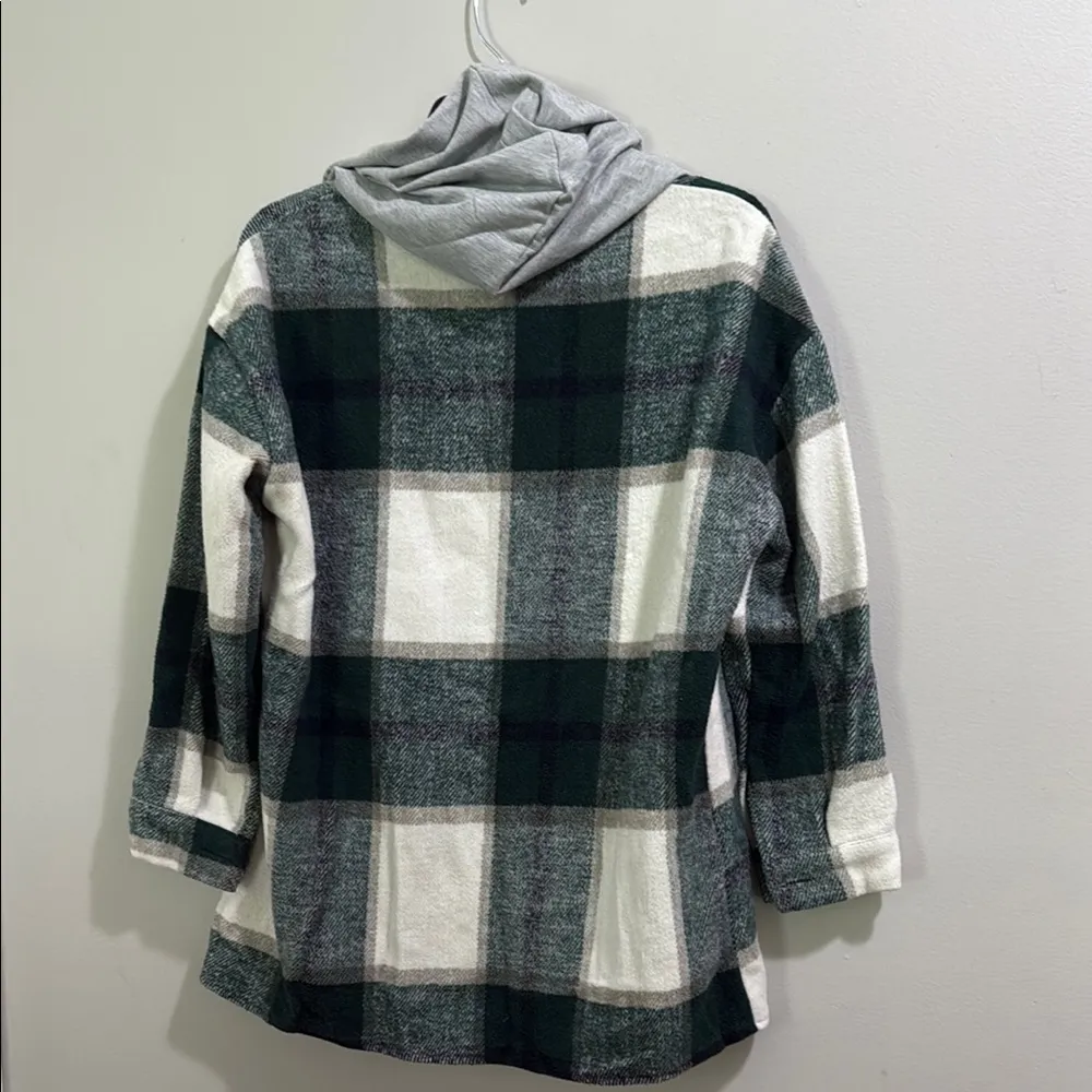 Plaid Hooded Jacket with Hood - Image 11
