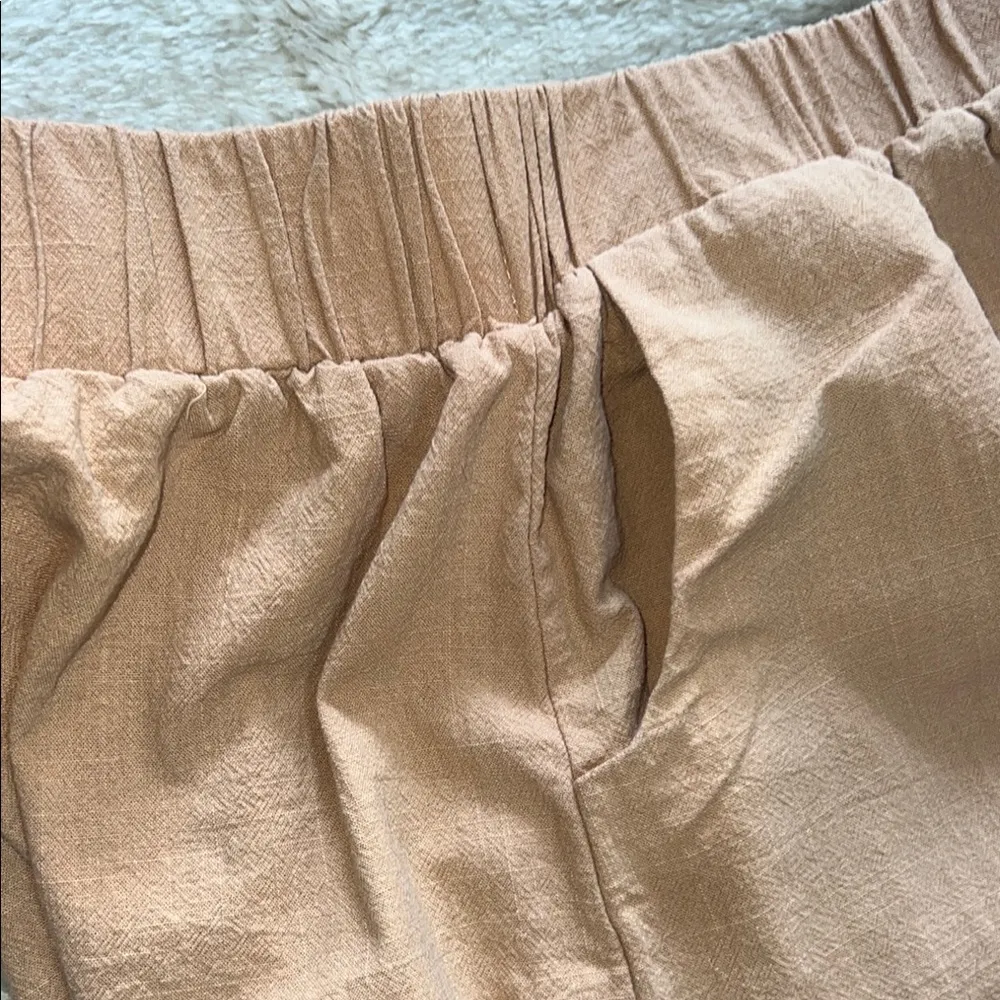 12th Tribe Tan‎ High Waist Shorts with Elastic Waistband - Image 6