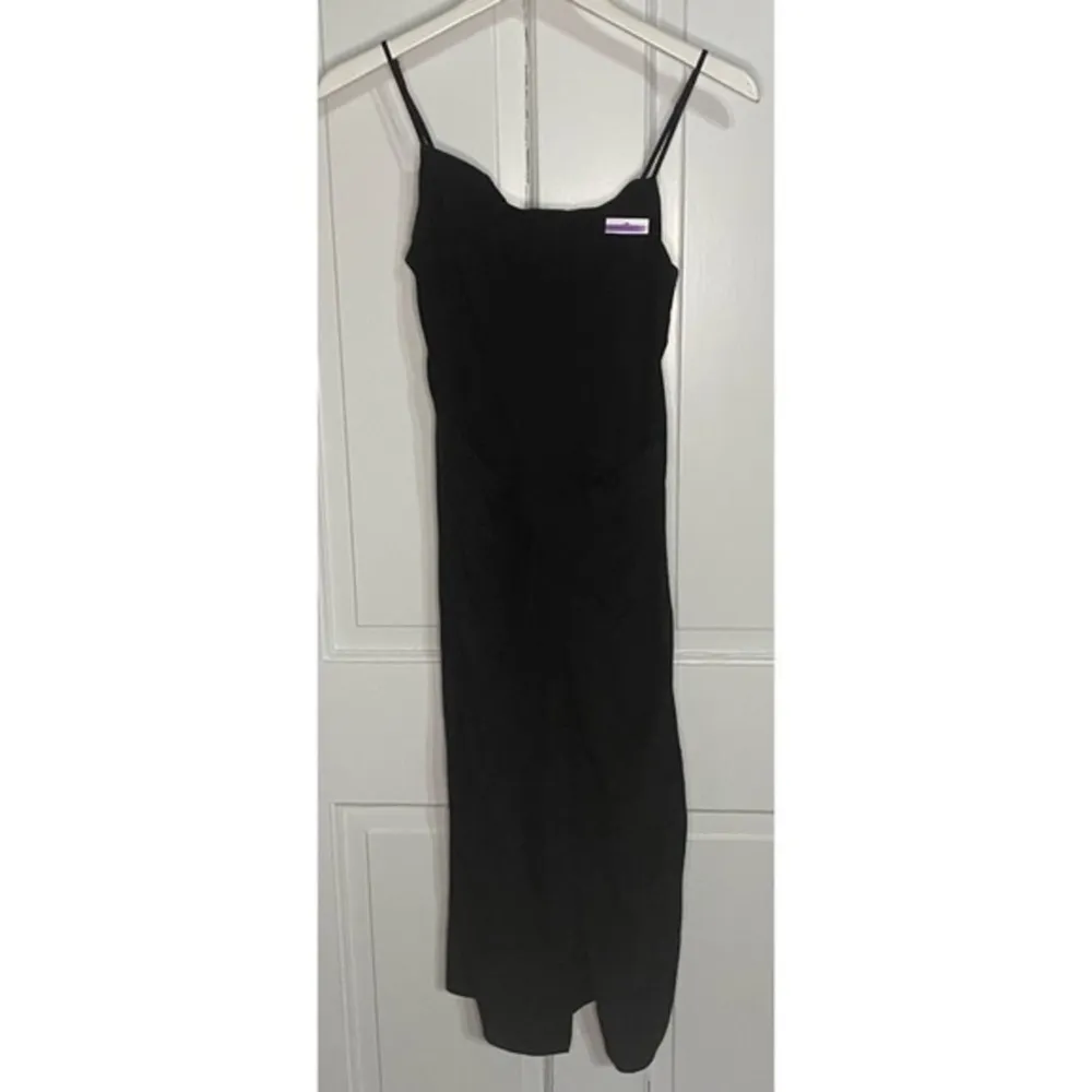 Frame Twist-front Shantung Midi Dress In Black Size Small NWT - Image 3