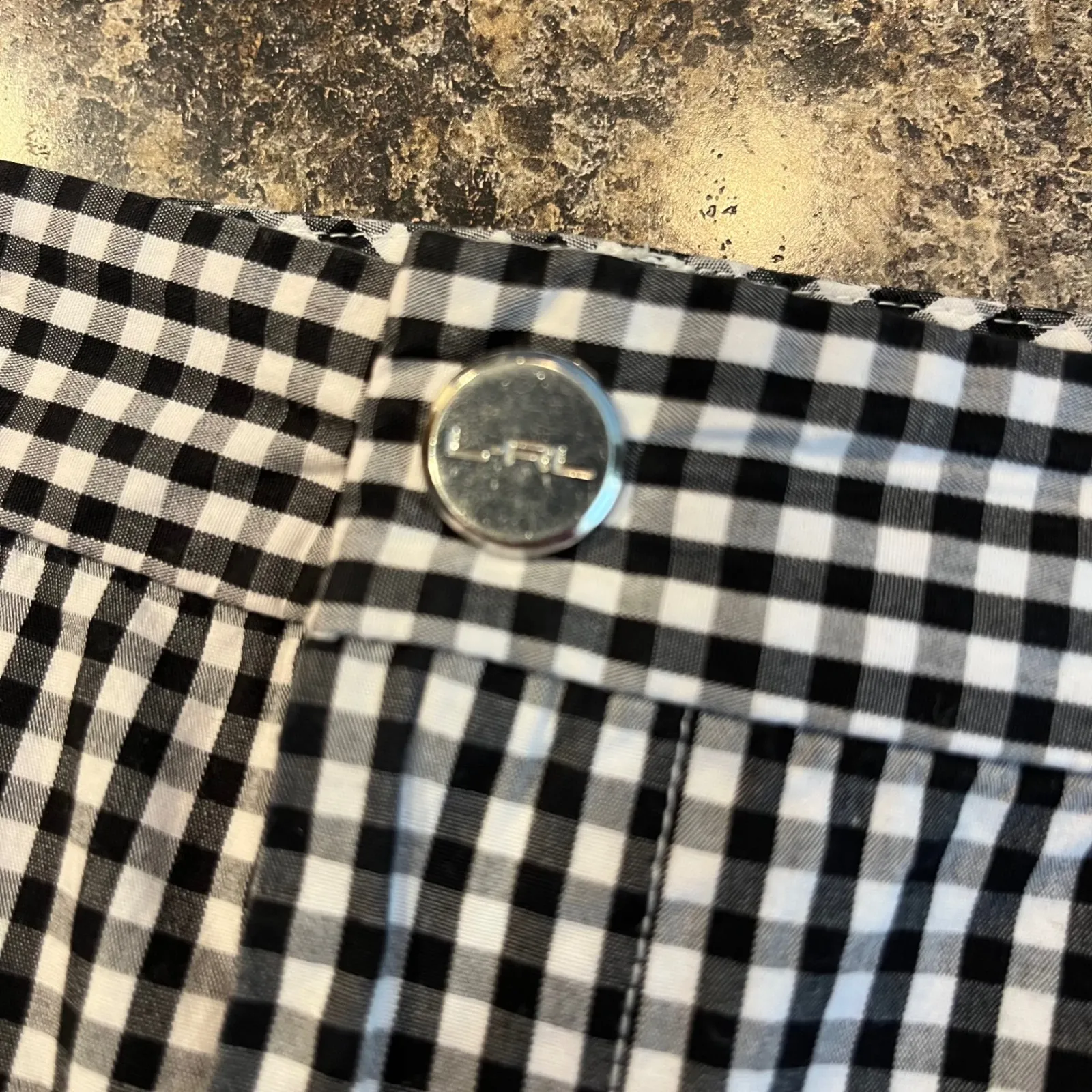 Lauren Ralph Lauren Gingham Bermuda Shorts Plus Size 16W Black White Casual Golf - Image 5