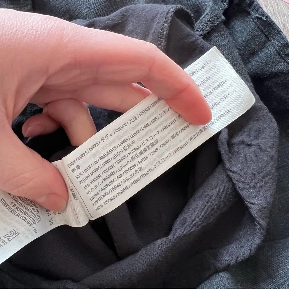 Abercrombie & Fitch black linen corset romper‎ women’s size XS - Image 7