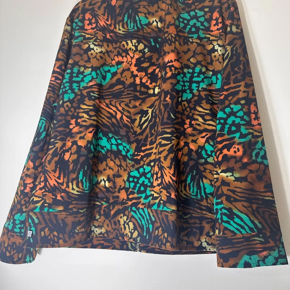 Chico’s Zebra Animal print full zip pockets jacket size 3 - Image 13