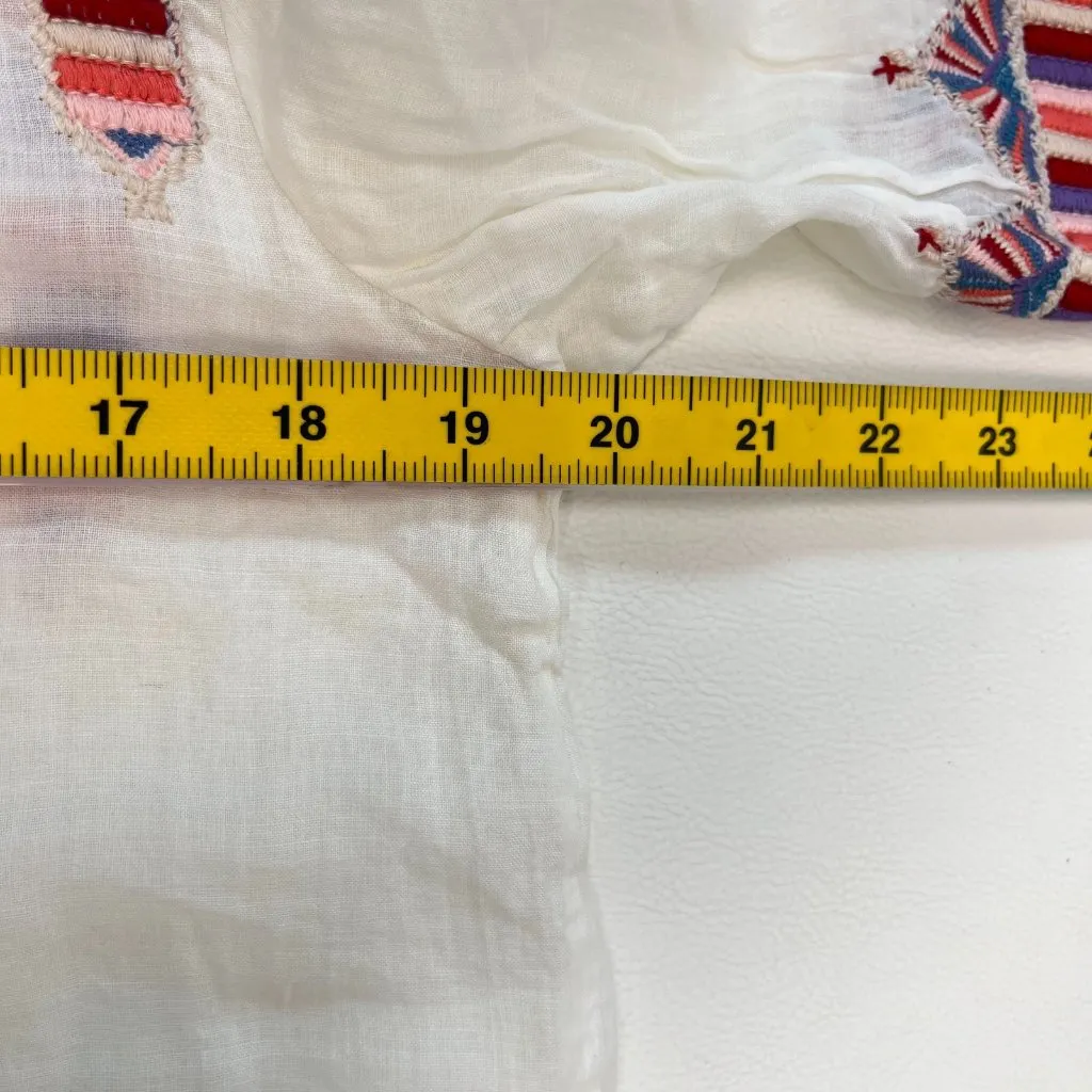 NWOT Johnny Was Ramie Embroidered Floral Flare Sleeve Boho Top Shirt Blouse Sz S - Image 10