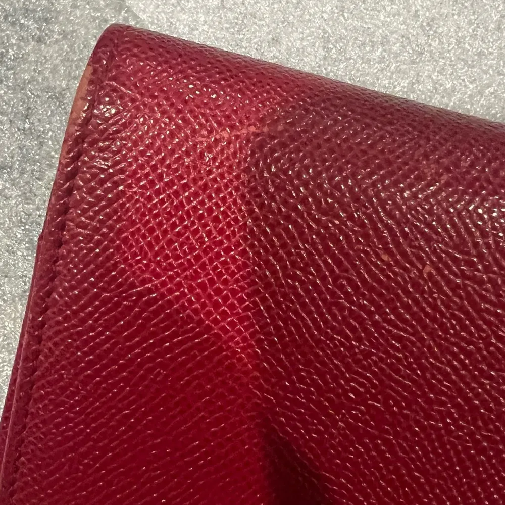 BVLGARI (Made in Italy) Long Leather Wallet in Red, Excellent Condition - Image 8