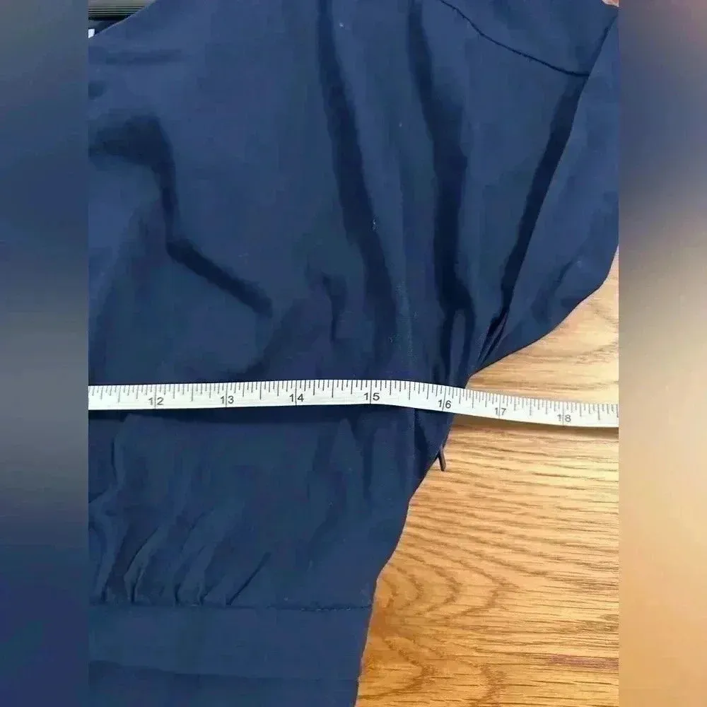 Anthropologie HD in Paris Size 4P Poplin Sheath Dress W/Pockets & Tie Belt Navy - Image 8