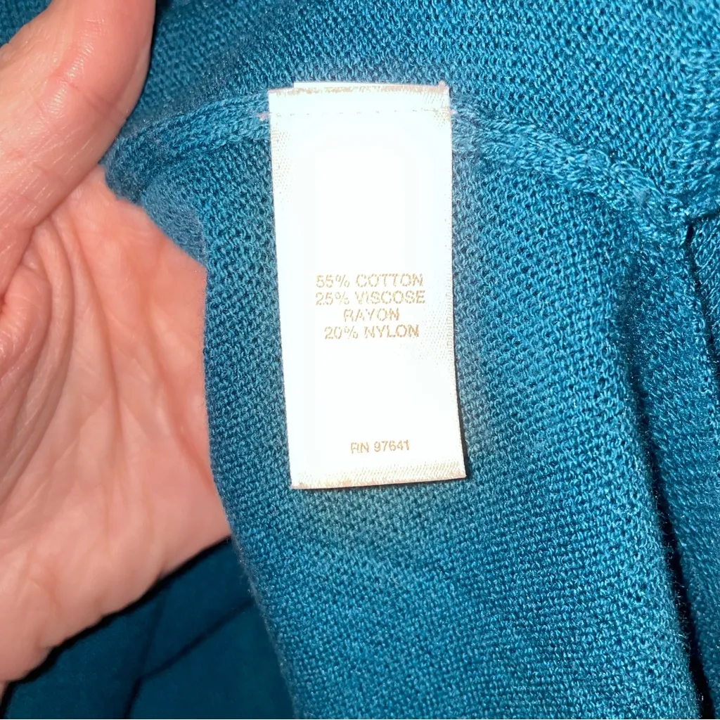 J Jill Crew Neck Sweater Women Size M Lightweight Pullover Knit Minimalist Blue Size M - Image 5