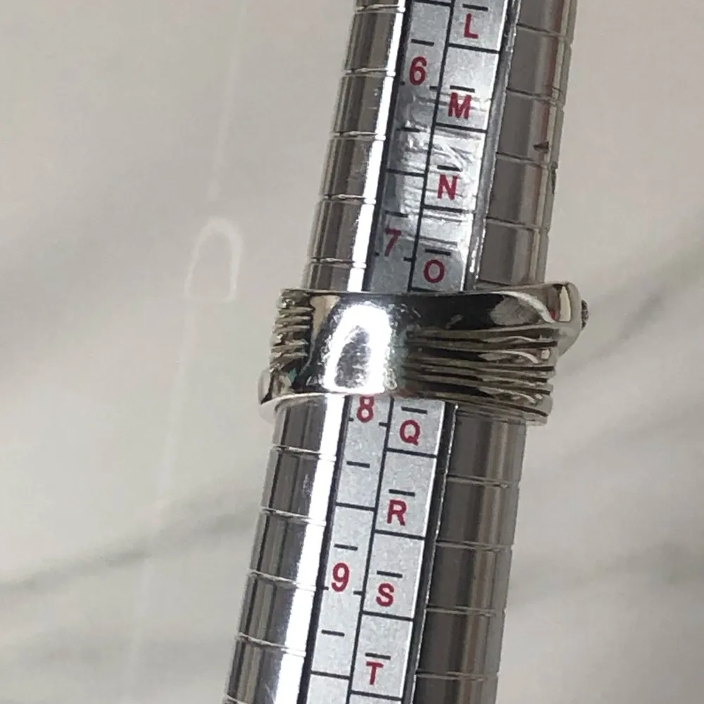 MICHAEL DAWKINS Sterling Silver Crossover Bypass Ring w Granulation Detail - Image 9