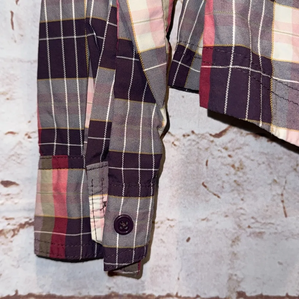 Columbia silver ridge roll tab sleeve button down casual plaid collared neck S - Image 7