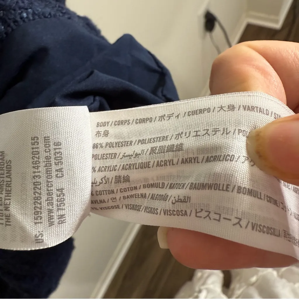 NWT Abercrombie Tweed Mini Dress Navy Blue Large - Image 7